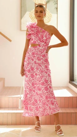 Amina Maxi Dress - Pink Floral