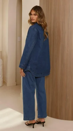 Amy Long Sleeve Top - Dark Denim