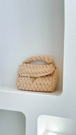 Annabel Chunky Plaited Handbag - Cream