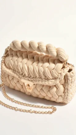 Annabel Chunky Plaited Handbag - Cream