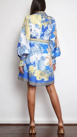 Annika Long Sleeve Mini Dress - Blue Doll