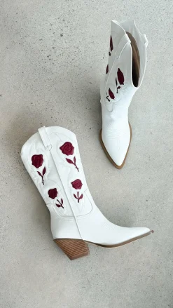 Arden Boots - White-Garnet