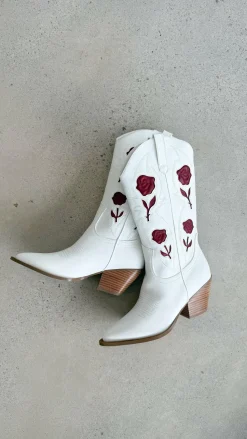 Arden Boots - White-Garnet