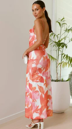 Ashley Maxi Dress - Pink/Orange Floral