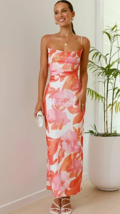 Ashley Maxi Dress - Pink/Orange Floral