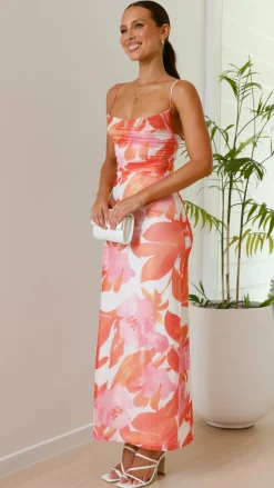 Ashley Maxi Dress - Pink/Orange Floral
