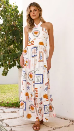 Athea Maxi Dress - Ocean Oasis Print