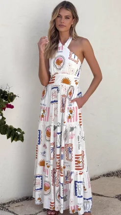 Athea Maxi Dress - Ocean Oasis Print