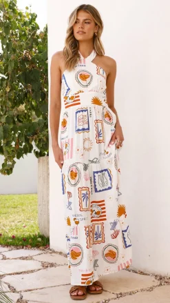 Athea Maxi Dress - Ocean Oasis Print