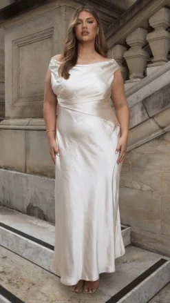 Auria Off Shoulder Maxi Dress - Champagne