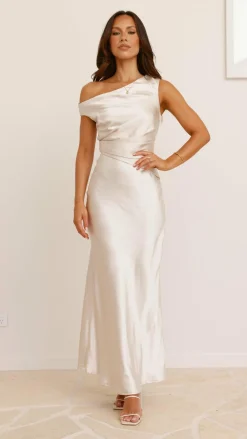 Auria Off Shoulder Maxi Dress - Champagne