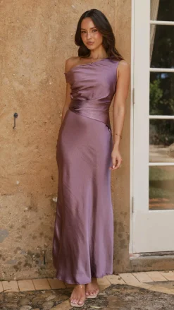 Auria Off Shoulder Maxi Dress - Plum