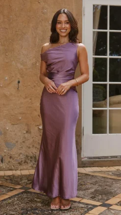 Auria Off Shoulder Maxi Dress - Plum