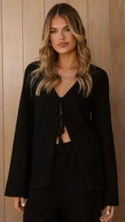 Ava Long Sleeve Top - Black