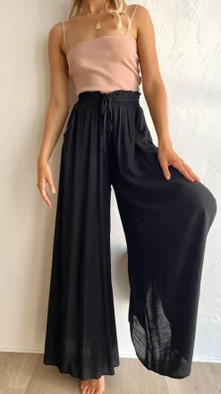 Avery Wide Leg Pants - Black
