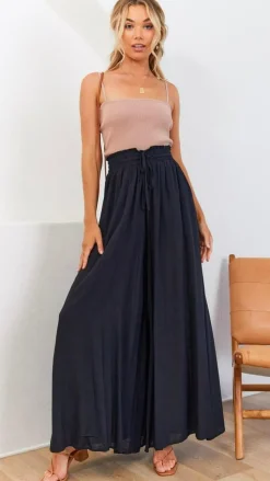 Avery Wide Leg Pants - Black