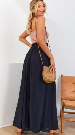 Avery Wide Leg Pants - Black