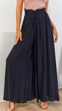 Avery Wide Leg Pants - Black