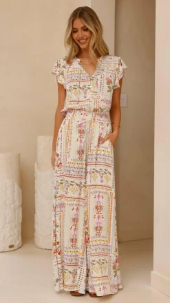 Avery Wide Leg Pants - Leah Print