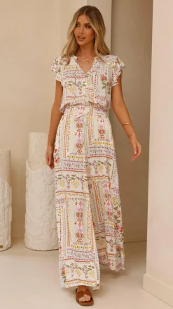 Avery Wide Leg Pants - Leah Print