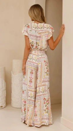 Avery Wide Leg Pants - Leah Print