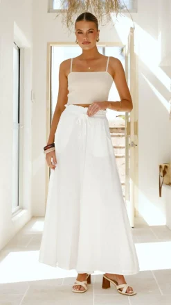 Avery Wide Leg Pants - White