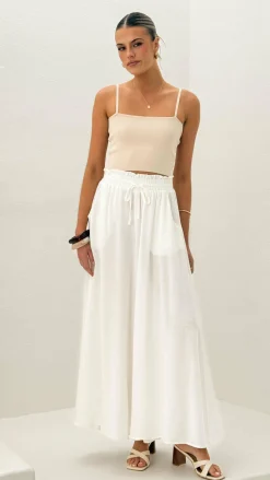 Avery Wide Leg Pants - White