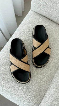 Aysha Slide - Natural Raffia