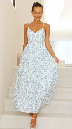 Azura Maxi Dress - Blue Floral