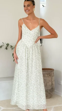 Azura Maxi Dress - Green Floral