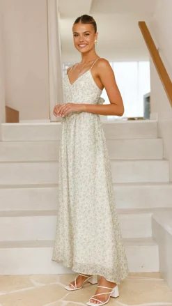 Azura Maxi Dress - Green Floral