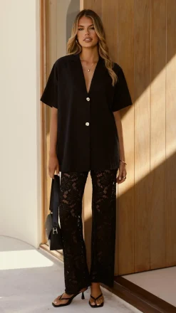 Azura Shirt And Pants Set - Black