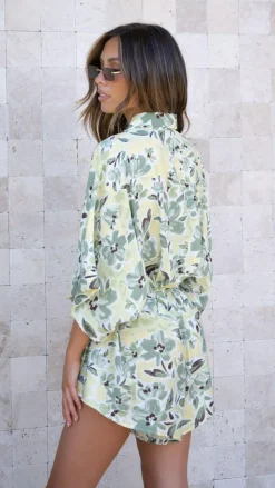 Bailin Playsuit - Green Floral