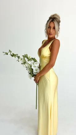 Basiano Maxi Dress - Yellow / Lace