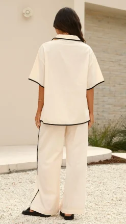 Basima Pants - Beige / Black