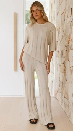 Bayu Knit Pants - Cream