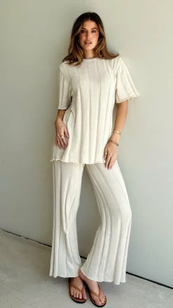 Bayu Knit Pants - Cream