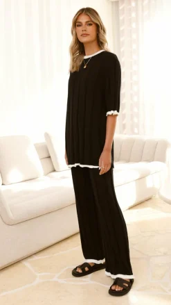 Bayu Knit Top - Black/White