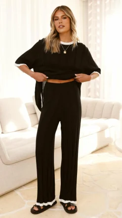 Bayu Knit Top - Black/White