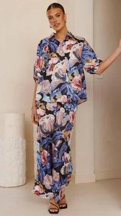 Becca Wide Leg Pants - Azure Donatella