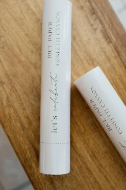 Biodegradable Confetti Cannon – Pink & White Hearts