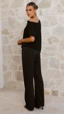 Blair Off Shoulder Tee - Black