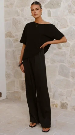 Blair Off Shoulder Tee - Black