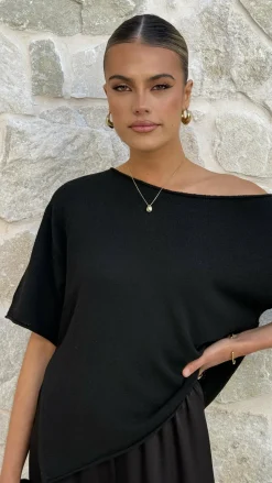 Blair Off Shoulder Tee - Black