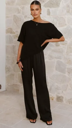 Blair Off Shoulder Tee - Black
