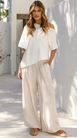 Blair Off Shoulder Tee - White