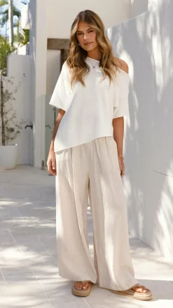 Blair Off Shoulder Tee - White