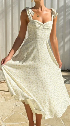 Blakely Midi Dress - Lemon Floral