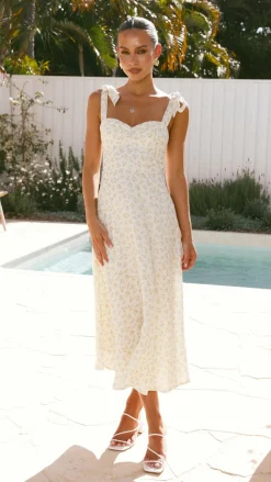 Blakely Midi Dress - Lemon Floral