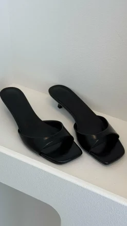 Blossom Heels - Black Shine